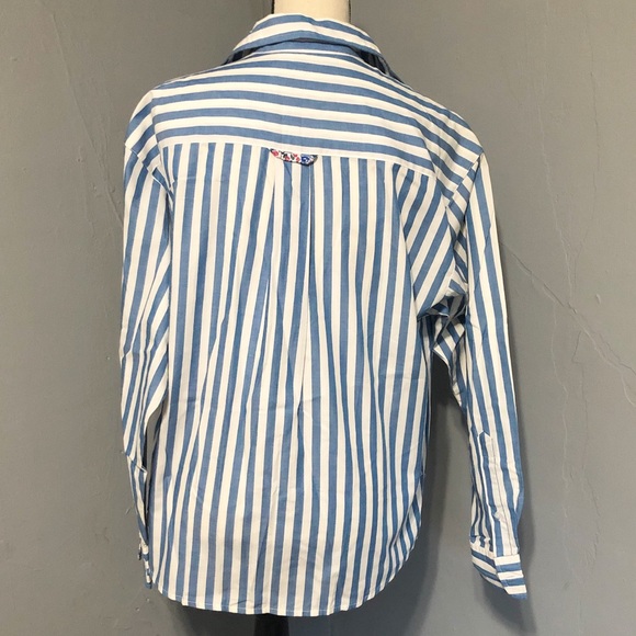 VINTAGE “Sportables” Striped Blouse with 🌸 Lining - Picture 3 of 5